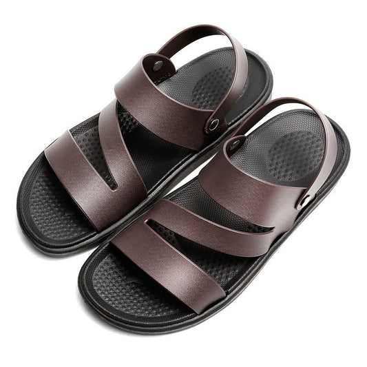 Men's Coastal Walk Sandals by MANDOTOS INTERNATIONAL featuring leather straps and comfortable sole for casual wear.