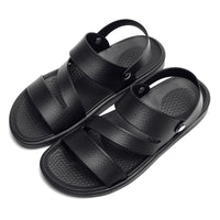 Men's Coastal Walk Sandals by MANDOTOS INTERNATIONAL featuring leather straps and cushioned soles for comfortable summer wear.