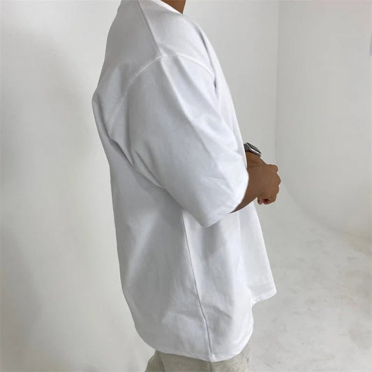 Men's cotton fitness T-shirt by Mandotos International, short sleeve summer gym tee, casual athletic wear for men.