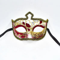 Men's glitter half face mask by MANDOTOS INTERNATIONAL, ideal for masquerade balls and Halloween costumes.