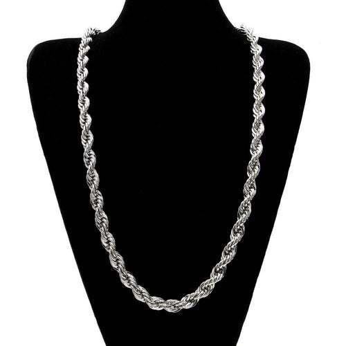 Men's gold-plated hip-hop necklace with a 1cm twist rope chain, high fashion men's jewelry by MANDOTOS INTERNATIONAL