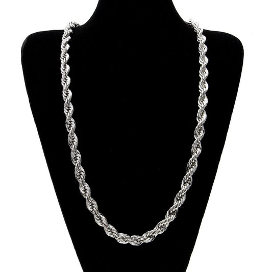 Men's gold-plated hip-hop necklace with a 1cm twist rope chain, high fashion men's jewelry by MANDOTOS INTERNATIONAL