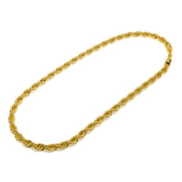 Men's gold-plated hip-hop necklace with a 1cm twist rope chain, high-fashion style by MANDOTOS INTERNATIONAL.