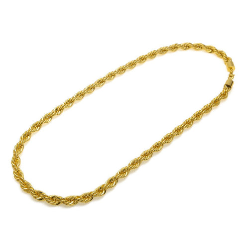 Men's gold-plated hip-hop necklace with a 1cm twist rope chain, high-fashion style by MANDOTOS INTERNATIONAL.