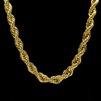Men's gold-plated hip-hop necklace with a 1cm twist rope chain, high fashion style, by MANDOTOS INTERNATIONAL.