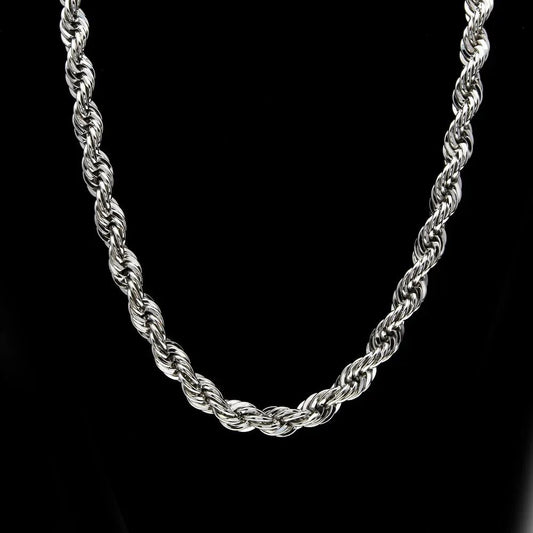 Men's gold-plated hip-hop necklace with a 1cm twist rope chain, high fashion style, by MANDOTOS INTERNATIONAL.