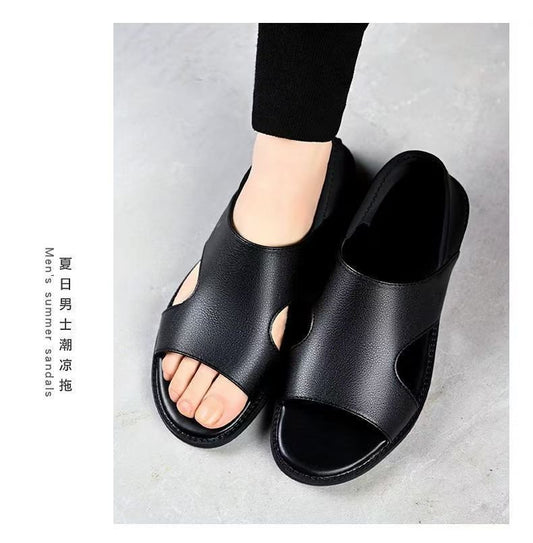Men's non-slip soft-soled beach sandals by MANDOTOS INTERNATIONAL, ideal for summer, featuring comfortable, lightweight design