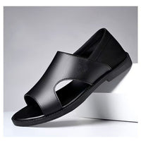 Men's non-slip soft-soled beach sandals by MANDOTOS INTERNATIONAL, perfect for summer outdoor wear and comfortable walking.