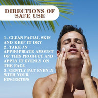 Men's outdoor summer sunscreen moisturizer with UV protection by Mandotos International, featuring broad-spectrum sun defense and hydrating formula.