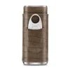Men's portable cigar case by Mandotos International holding 3 cigars, made of PU leather with cutter, ideal for travel.