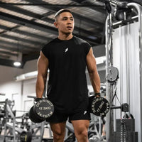 Men's quick-drying sleeveless fitness shirt, summer mesh basketball tank top by MANDOTOS INTERNATIONAL, shown in a sporty design.