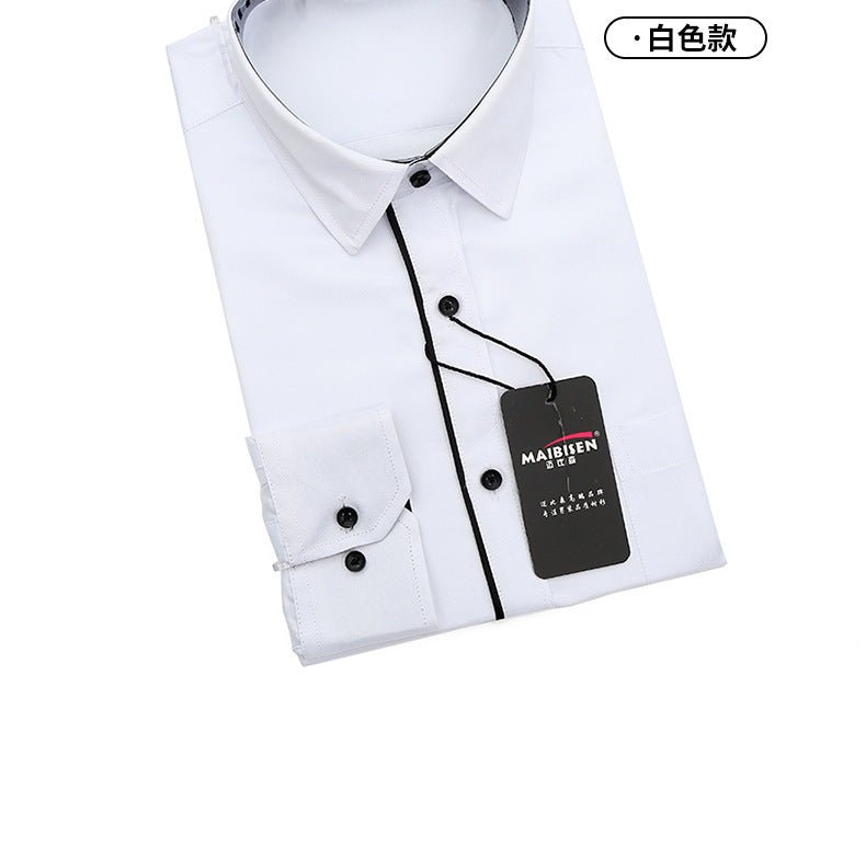 Men's slim-fit business printed long-sleeve shirt by MANDOTOS INTERNATIONAL, featuring a stylish pattern and tailored fit.