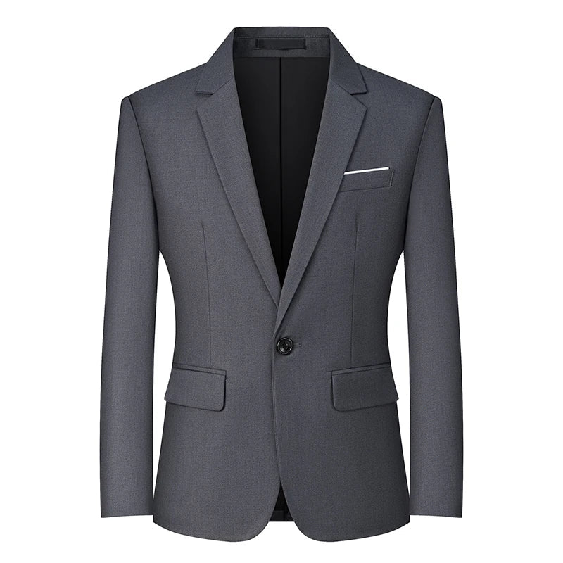 Men's slim fit travel blazer by Mandotos International, lightweight suit jacket with tailored style and comfortable fit.
