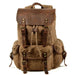 Men's vintage batik canvas leather backpack with adjustable straps and multiple compartments by MANDOTOS INTERNATIONAL.