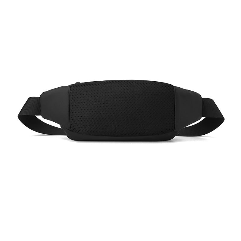 Men's water-repellent waist bag by MANDOTOS INTERNATIONAL, outdoor sports crossbody bag with adjustable strap and multiple compartments.