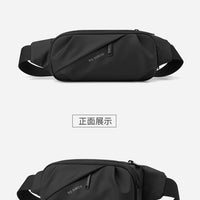 Men's water-repellent waist bag by MANDOTOS INTERNATIONAL, outdoor sports crossbody bag with adjustable strap and multiple compartments.