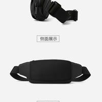 Men's water-repellent waist bag by MANDOTOS INTERNATIONAL, outdoor sports crossbody bag with adjustable strap and multiple compartments.