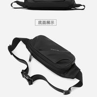 Men's water-repellent waist bag by MANDOTOS INTERNATIONAL, outdoor sports crossbody bag with adjustable strap and multiple compartments.