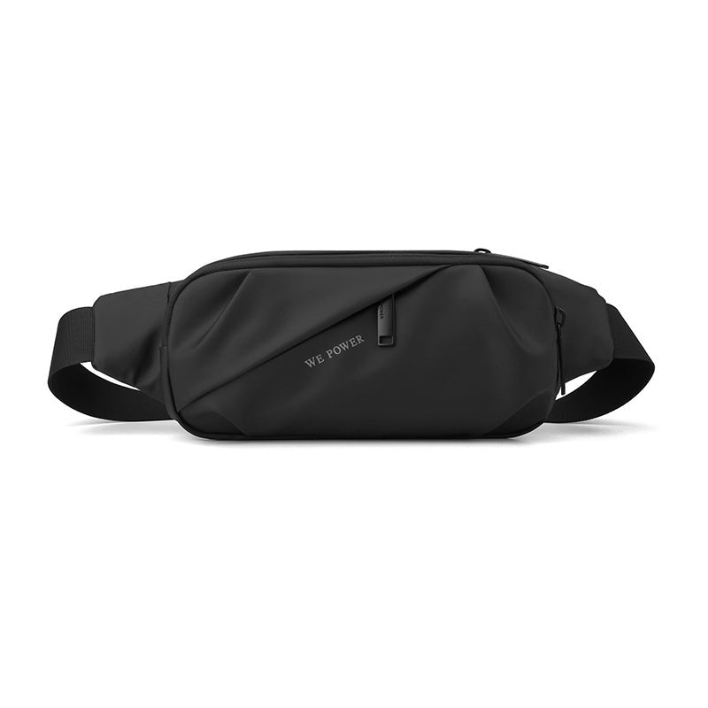 Men's water-repellent waist bag by MANDOTOS INTERNATIONAL, outdoor sports crossbody bag with adjustable strap and multiple compartments.