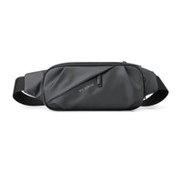 Men's water-repellent waist bag by MANDOTOS INTERNATIONAL, outdoor sports crossbody bag with adjustable strap and multiple compartments.