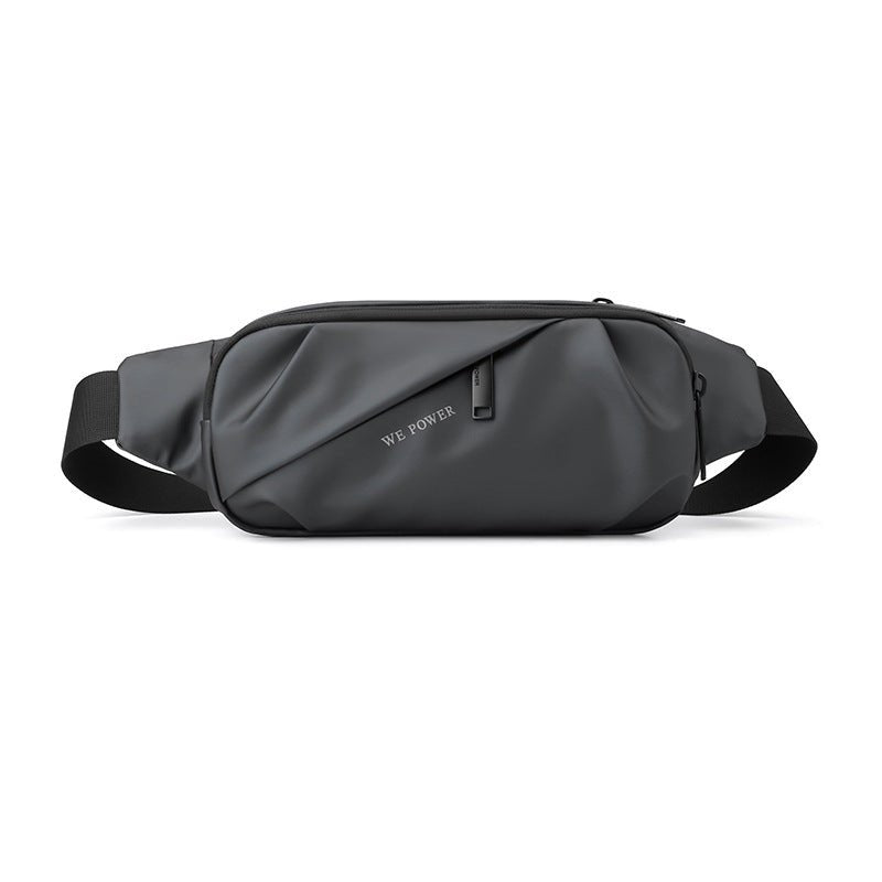 Men's water-repellent waist bag by MANDOTOS INTERNATIONAL, outdoor sports crossbody bag with adjustable strap and multiple compartments.