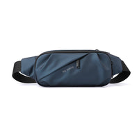 Men's water-repellent waist bag by MANDOTOS INTERNATIONAL, outdoor sports crossbody bag with multiple compartments and adjustable strap.