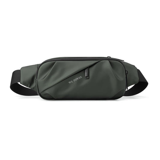 Men's water-repellent waist bag by MANDOTOS INTERNATIONAL, outdoor sports crossbody bag with adjustable strap and multiple compartments.