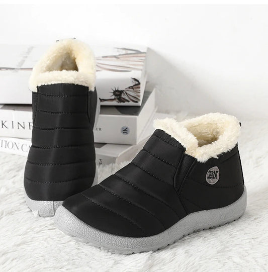 Men's waterproof winter snow boots by MANDOTOS INTERNATIONAL, outdoor work shoes with sturdy soles and plus-size fit.