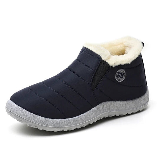 Mandotos International men's waterproof winter snow boots with rugged outdoor work shoes, plus size, suitable for cold, snowy conditions.