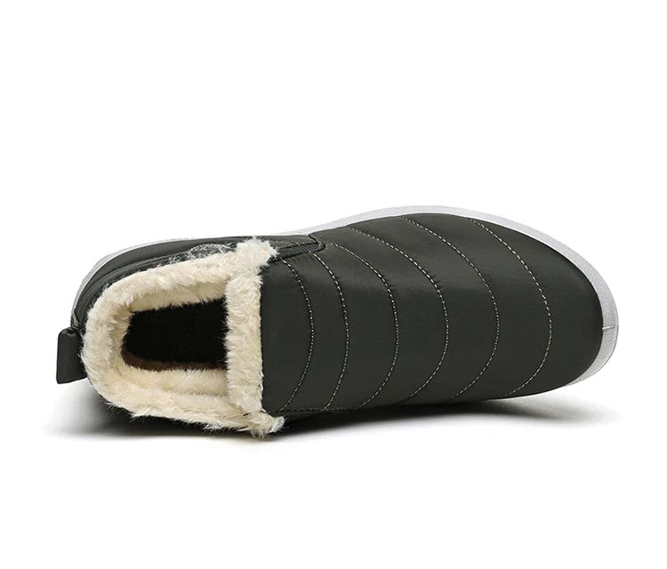 Men’s waterproof winter snow boots by MANDOTOS INTERNATIONAL, outdoor work shoes with insulated design, plus size available.