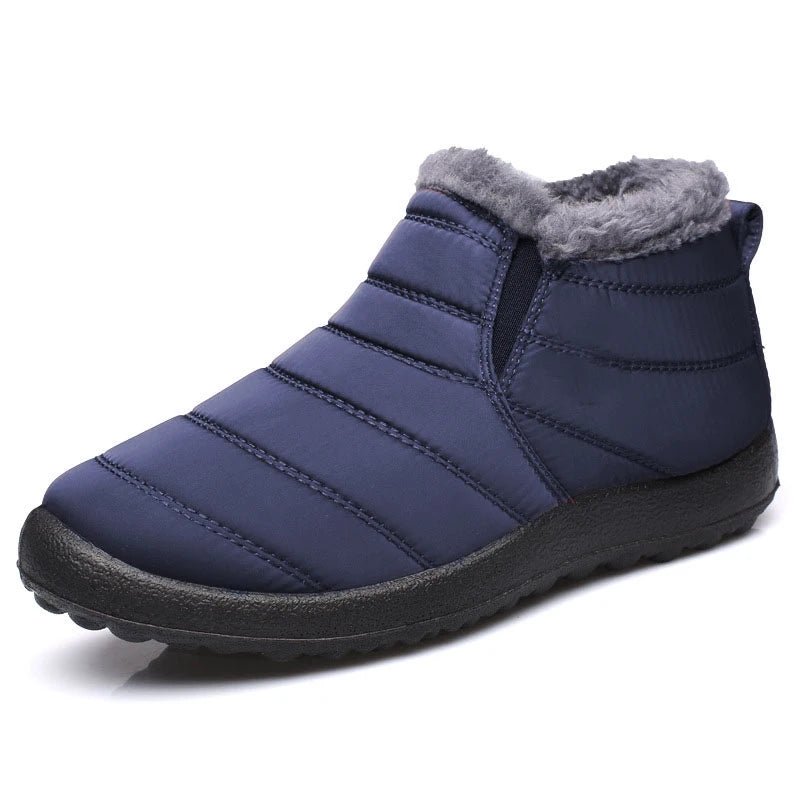 Men's waterproof winter snow boots by MANDOTOS INTERNATIONAL, outdoor work shoes with sturdy soles and plus size fit.