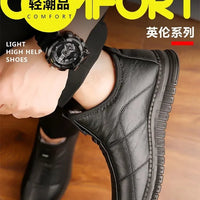 Men's winter waterproof non-slip platform work boots by MANDOTOS INTERNATIONAL, size 38-48, with rugged sole and sturdy design.