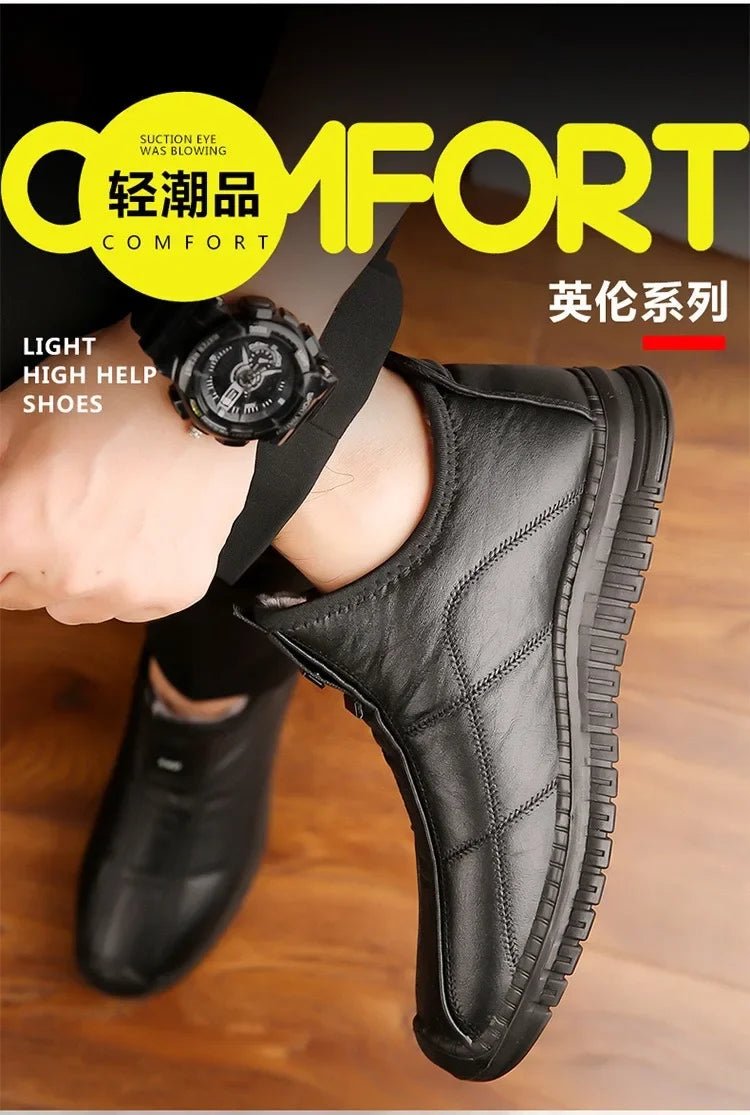 Men's winter waterproof non-slip platform work boots by MANDOTOS INTERNATIONAL, size 38-48, with rugged sole and sturdy design.