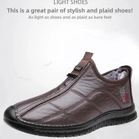 Men's winter waterproof non-slip platform work boots by MANDOTOS INTERNATIONAL, size 38-48, showing sturdy design and slip-resistant soles.