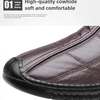 Men's winter waterproof non-slip platform work boots by MANDOTOS INTERNATIONAL, size 38-48, with sturdy sole and secure fit.