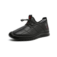 Men's winter waterproof non-slip platform work boots by MANDOTOS INTERNATIONAL, size 38-48, showing sturdy soles and durable design