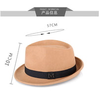 Men's winter felt fedora hat by MANDOTOS INTERNATIONAL, thick wool jazz cap with narrow brim, classic formal top hat for men.