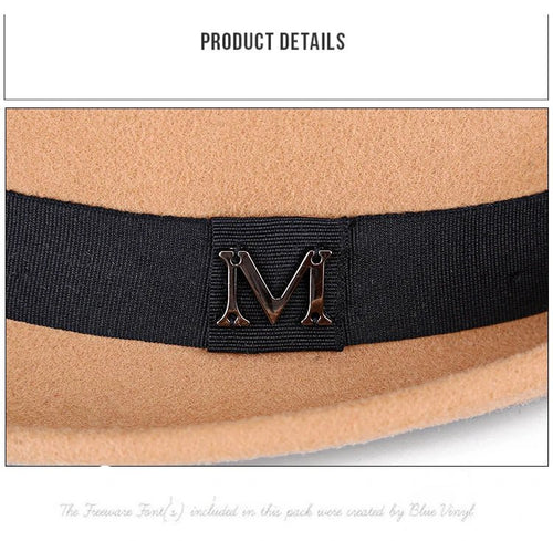Men's winter felt fedora hat by MANDOTOS INTERNATIONAL, thick warm wool jazz cap with narrow brim, classic gentleman style.