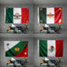 Outdoor Mexican flag advertising banner by MANDOTOS INTERNATIONAL, ideal for party decorations and outdoor celebrations.