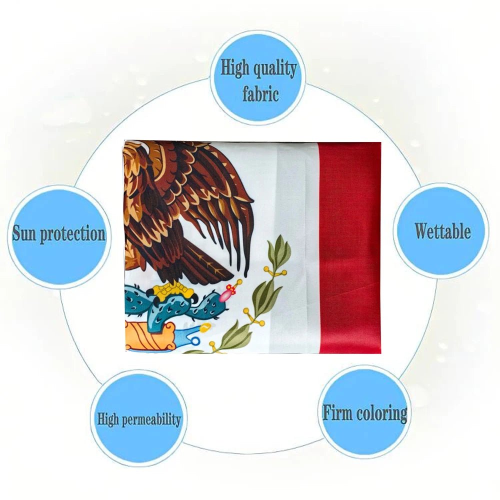 Mexican flag outdoor advertising banner with vibrant colors, ideal for party decoration and celebration events.