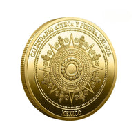 Mexican Maya Calendar and Aztec Commemorative Coins Set by MANDOTOS INTERNATIONAL, featuring detailed ancient calendar and coin designs.