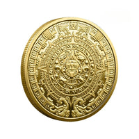 Mexican Maya Calendar and Aztec Commemorative Coins Set by MANDOTOS INTERNATIONAL, featuring traditional design and cultural symbols.