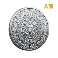 Mexican Maya Calendar and Aztec Commemorative Coins Set by MANDOTOS INTERNATIONAL, featuring intricate designs and historical symbols.