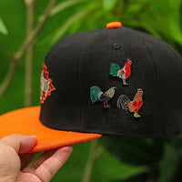 Mexico flag hat pin by MANDOTOS INTERNATIONAL, vintage-style enamel metal badge, decorative jewelry for baseball caps and accessories.