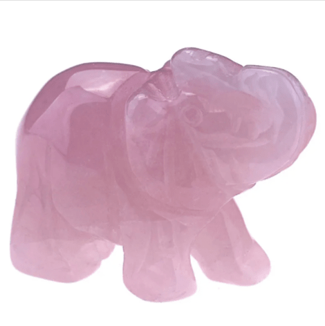 Mini elephant crystal sculpture by MANDOTOS INTERNATIONAL, clear and detailed crystal figurine on a neutral background.