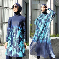 Mandotos International modest Muslim burkini with full coverage, stylish design, and functional swimwear for middle-aged women.