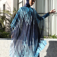 Mandotos International modest coverage Muslim burkini with long sleeves and full-coverage design, stylish swimwear for middle-aged women.