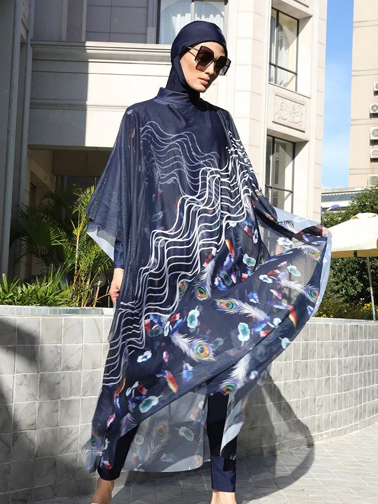 Mandotos International modest Muslim burkini with full coverage, stylish design, and functional swimwear for middle-aged women.