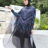 Mandotos International modest coverage Muslim burkini with full-coverage swimsuit design, suitable for middle-aged women, stylish and functional.