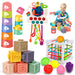 Mandotos International Montessori infant development toy set for 6-12 months, colorful educational toys for early learning.